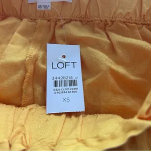 Loft Linen-Blend Paperbag Waist Shorts Mustard‎ Yellow–XS NWT thumbnail 4