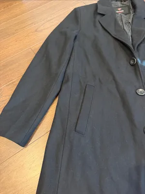 GUESS Black Classic Single-Breasted Peacoat Size Medium - C42-022 thumbnail 4
