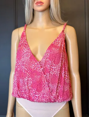 NWT  Pink Leopard Print Bodysuit thumbnail 1