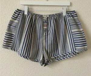 Free People Home By 8 Boxers Cobalt Size XL Striped Loungewear Comfy Bohemian thumbnail 1