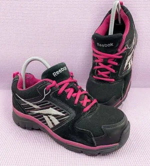 Reebok‎ RB454 Anomar Safety Work Shoes Sneakers Black Pink 6 thumbnail 1