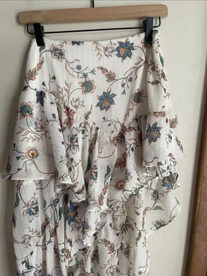 FOR LOVE & LEMONS Romy Tiered Maxi Skirt in Lurex Floral thumbnail 5