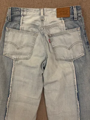 Levi's Premium Baggy Dad Recrafted Two-Tone Relaxed Straight Leg Jeans Sz 27 thumbnail 10