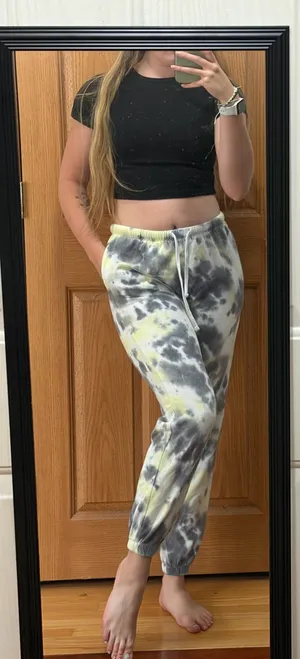 Garage black and yellow tie dye sweatpants thumbnail 1