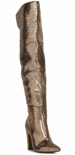 Vince Camuto Minnada Wide Calf Over The Knee Heeled Boots size 7 Warm Pewter thumbnail 1