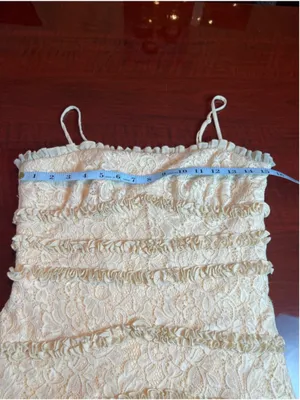 BHLDN Cream Lace Tiered Midi Dress Size M Romantic Boho Chic Wedding Guest Party thumbnail 9