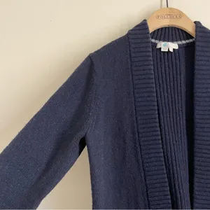Boden Wool Alpaca Blend Open Front Cardigan Sweater Jacket Coatigan Navy size S thumbnail 3