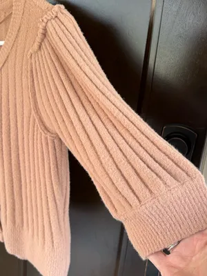 EUC Free People Sloane Ribbed Elbow Sleeve Cardigan Size Small thumbnail 4