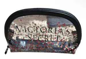 Victoria's Secret Clear Sparkle Confetti Cosmetics Makeup Bag thumbnail 1
