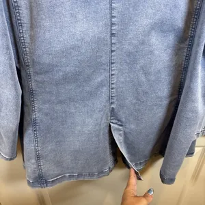 DG2 by Diane Gilman Women's Y2K Denim Light Blue Blazer Jacket Size 2X thumbnail 9