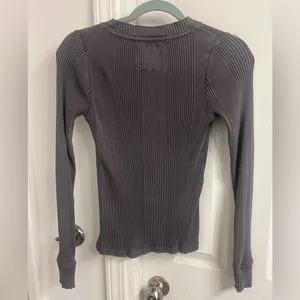 Aerie Charcoal Long Sleeve Henley Top Jrs. thumbnail 6