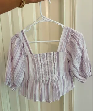 Boutique Top Short Sleeve Purple Size XS thumbnail 3