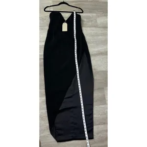 NEW Meshki NATASHA Pointed Corset Maxi Dress Size Large Black Slit Cocktail Gown thumbnail 11