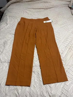 Calvin Klein Women's Straight Leg Pants in Rust Brown thumbnail 3