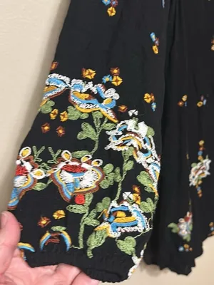 Free People Oxford Embroidered Mini Dress Large Black thumbnail 12