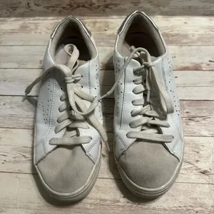 Steve Madden Steven Sneakers Women’s Size 7.5 White Leather Silver thumbnail 5