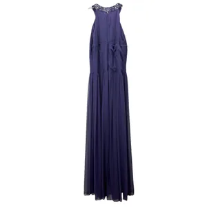 Alex Evenings Purple Beaded Sleeveless‎ Chiffon Halter Gown Size 8 Shawl thumbnail 7