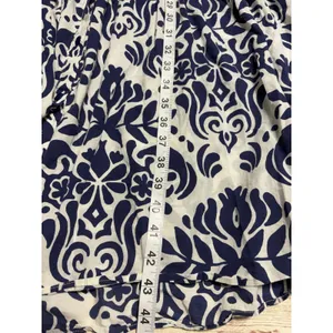 Zara Cotton Shirt Midi Dress Small Blue White Damask Floral Breezy Light thumbnail 5