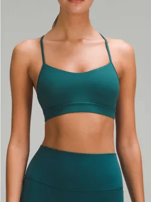 lululemon athletica Flow Y Bra in Deep Teal Size 12 NEW thumbnail 1