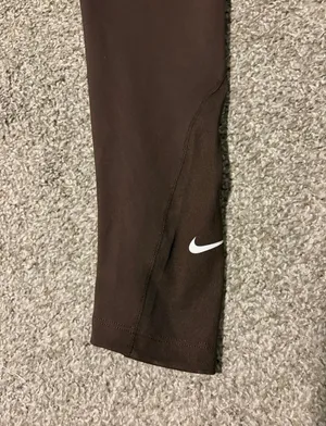 Nike Women’s Brown Leggings Size Medium Mesh Ankles EUC thumbnail 3
