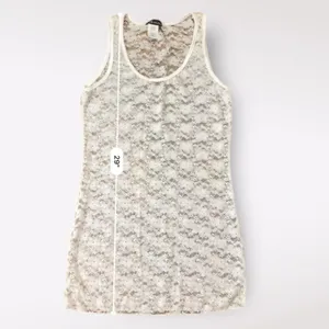 Wet Seal Y2K White Lace Sheer Mini Dress‎ Size Large Coquette Floral thumbnail 3