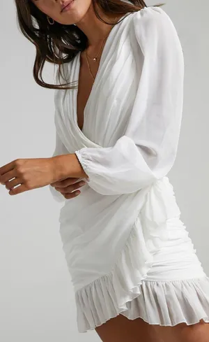 Can I Be Your Honey Dress In White thumbnail 4