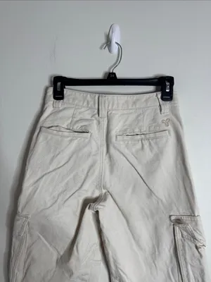 Aritzia TNA Cotton Cargo Ivory Straight Leg Mid Rise Waist Pants Utility size 2 thumbnail 4