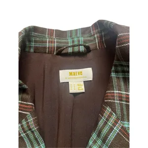 Anthropologie jacket blazer by Maeve plaid sz 10 thumbnail 4