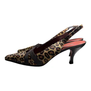 Donald J Pliner Leopard Print Mule Pointed Toe Kitten Heel Fur Size 10 Secretary thumbnail 15