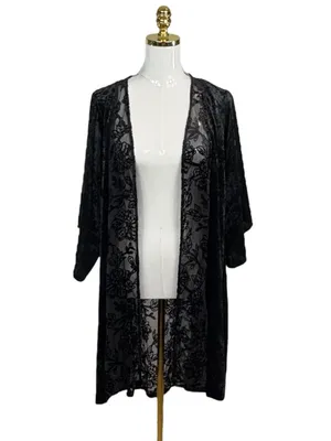 Knox rose velvet kimono XS/S whimsigoth halloween velour thumbnail 2