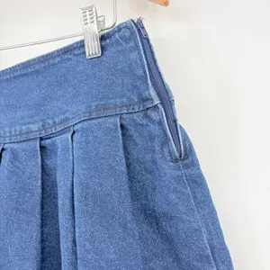 Social Collision Y2K Pleated Jean Mini Skirt Sz M Preppy Indie Academia Denim thumbnail 4