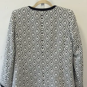 Tahari Arthur S Levine Aztec Diamond Ikat Zip Front Mid Length Jacket Coat Sz 4 thumbnail 6