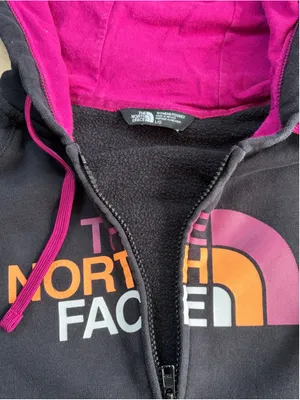 Women's The North Face Zip-Up Hoodie Black Pink Size L thumbnail 7