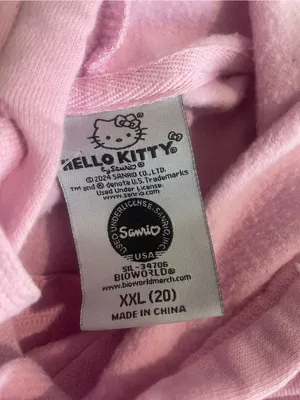 Hello Kitty Pastel Pink Zip Hoodie with Rainbow Lettering thumbnail 3
