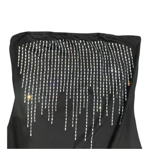 Rhinestone Bodycon Strapless Mini Dress in Black, Size L​ thumbnail 2