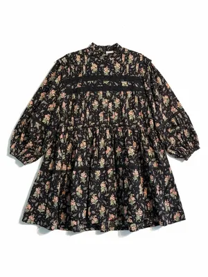 Anthropologie Pilcro Swing Mini Dress Womens Large Black Floral NWT Lace thumbnail 5