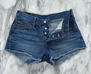 Levi’s 501 Mid-Rise Medium Wash Denim Cutoff Shorts • Sz 25 thumbnail 8