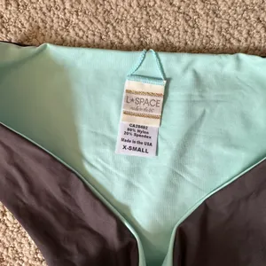 NWOT L*Space reversible bikini bottoms charcoal seafoam thumbnail 3