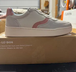 Soludos Roma Sneaker White / Pink / Light Blue Size 8 New thumbnail 1