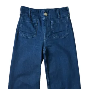 Maeve Anthropologie The Colette Wide Leg High Rise Jeans Indigo Blue Size 25T thumbnail 3