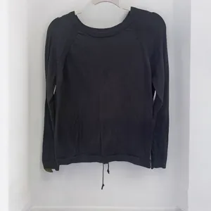 Lululemon Black Lace-Up Back Crew Neck Sweater thumbnail 2