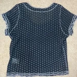 Free People Sheer Mesh Garner Floral Baby Tee Size Large Black thumbnail 5