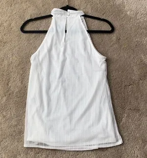 White House | Black Market HALTER NECK OVERLAY BLOUSE thumbnail 2