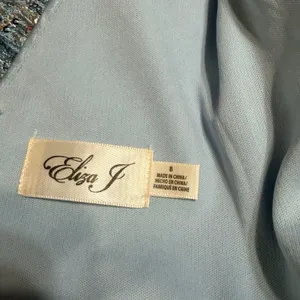 Eliza J Womens Light Blue Sequin V-Neck Side Drape Cocktail Dress Size 8 NEW thumbnail 9