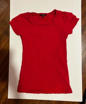 Ambiance Red Scoop Neck Short Sleeve Tee thumbnail 1