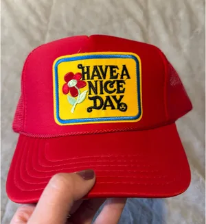 Have a Nice Day Trucker Hat Red thumbnail 2