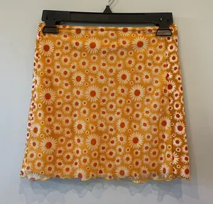 Daisy Print Yellow Mini Skirt urban outfitters xs thumbnail 1