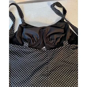 Land’s End Halter Tankini Top Bathing Suit Black White Polka Dot Women’s Size 8 thumbnail 8