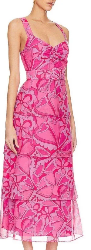 Show Me Your Mumu Pink Ruffle Tiered Dress thumbnail 4