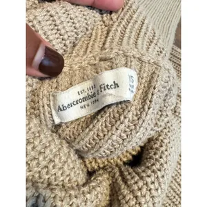Abercrombie & Fitch Women’s Turtleneck Sweater XS Beige Ribbed Knit Cotton Blend thumbnail 3